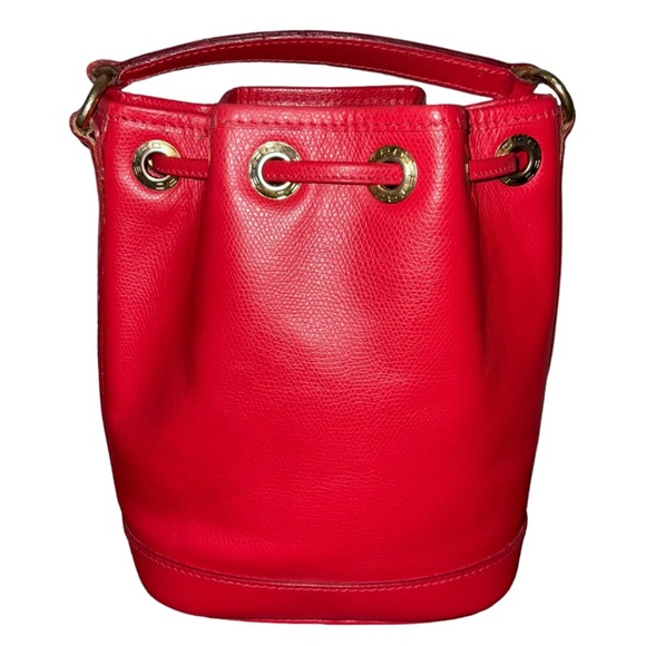 SOLD Etro Milano Mini Red Leather Bucket Drawstrings Crossbody Bag SKU:009 - Picture 4 of 16